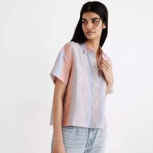 Madewell: NWOT medium linen shirt in ombré stripe